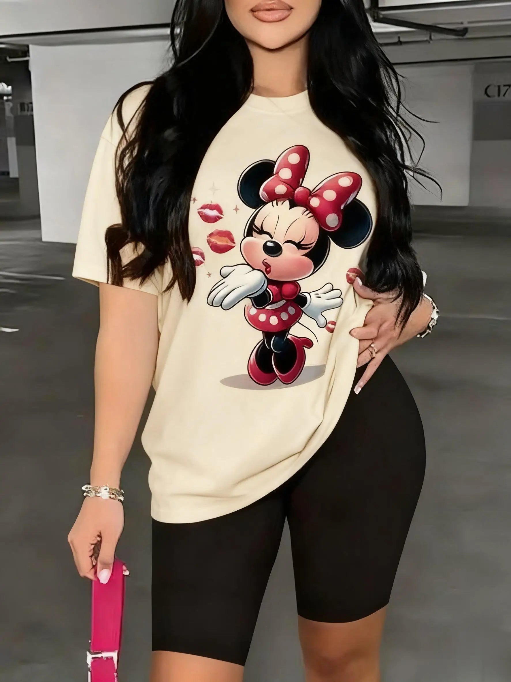 Camiseta Minnie Mouse - Manga Corta Unisex Estilo Streetwear
