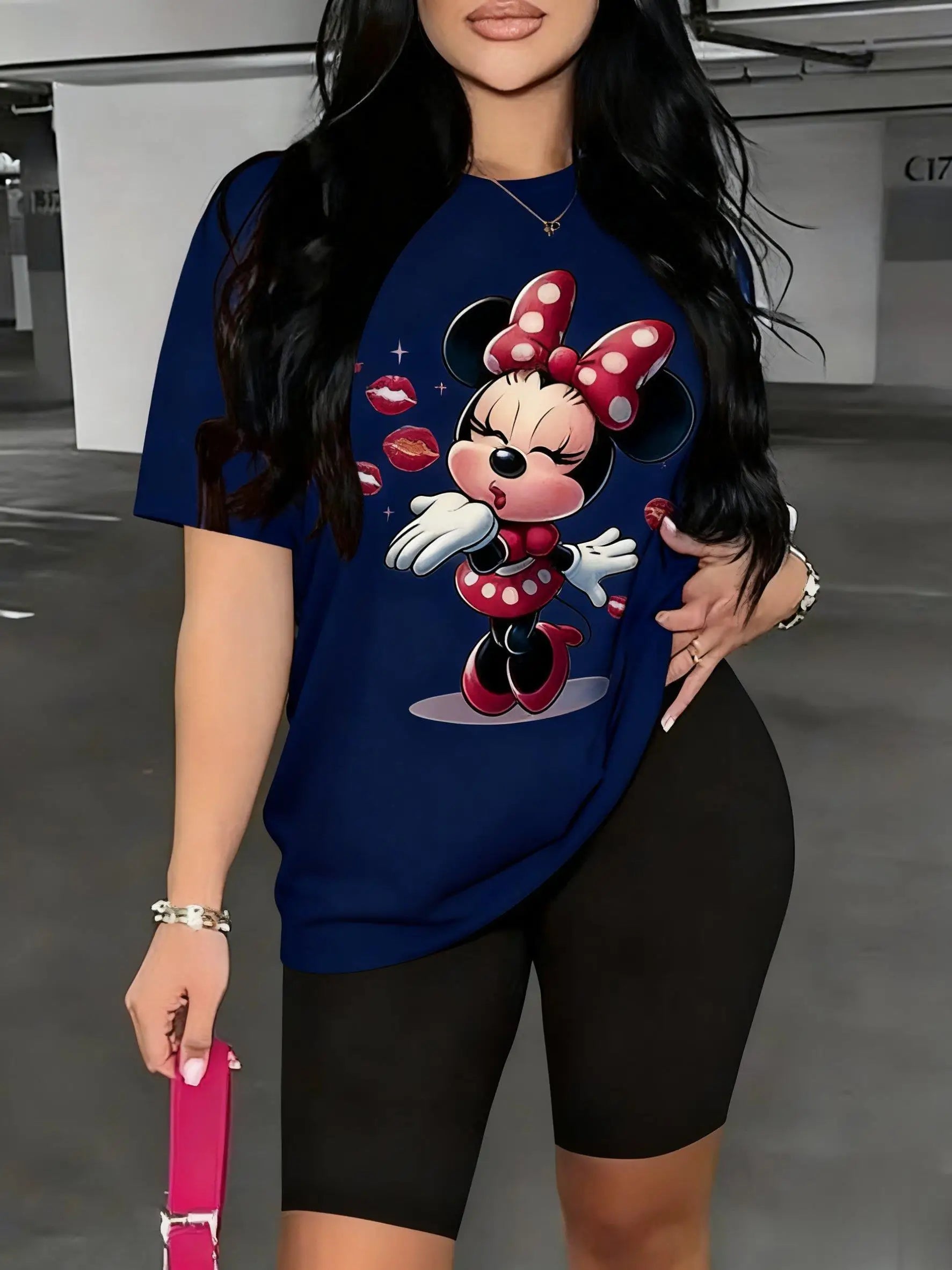 Camiseta Minnie Mouse - Manga Corta Unisex Estilo Streetwear