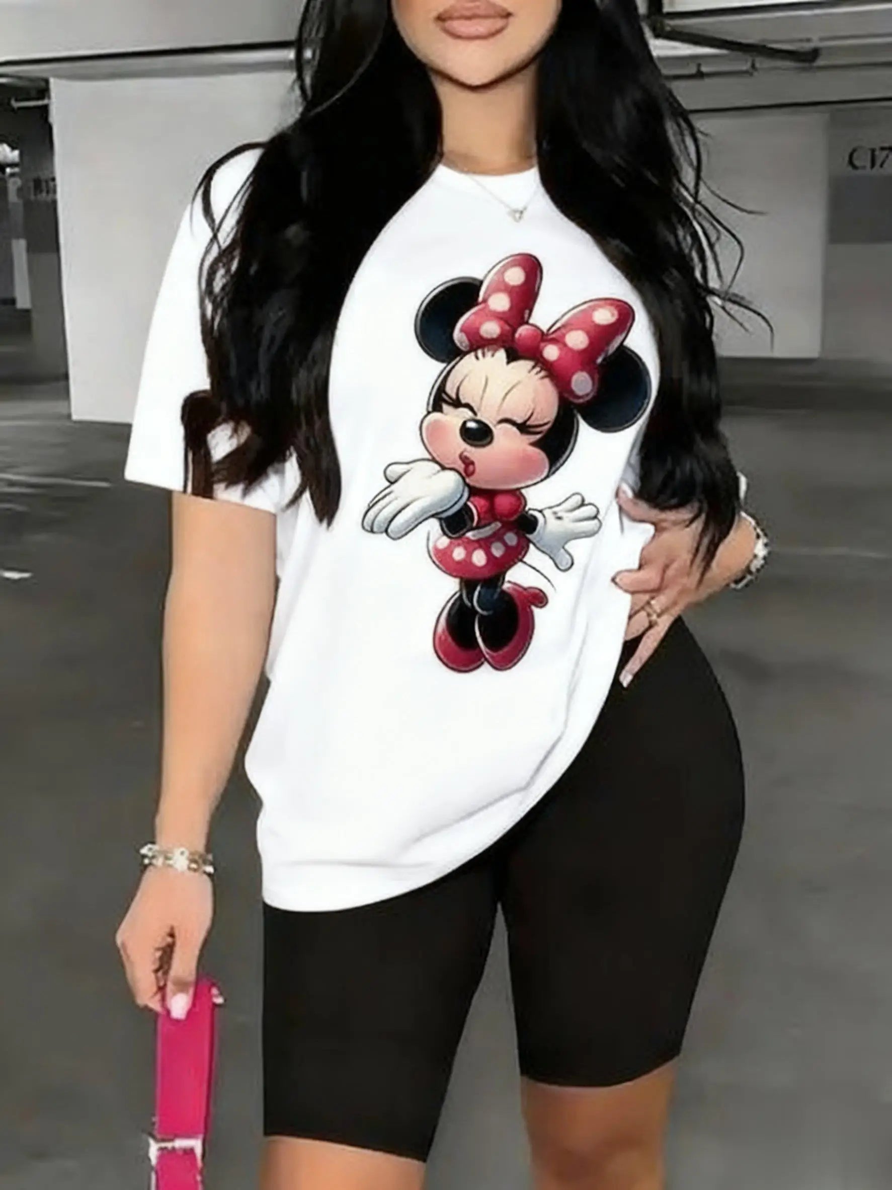 Camiseta Minnie Mouse - Manga Corta Unisex Estilo Streetwear